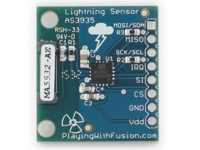 SEN-39001 Digital Lightning Sensor AS3935 SPI and I2C Breakout Kit
 Image