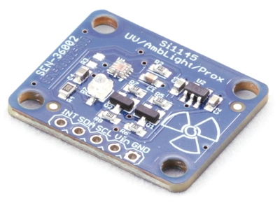 SEN-36002 Si1145 UV, Ambient Light and Proximity sensor with digital I2C Interface
 Image